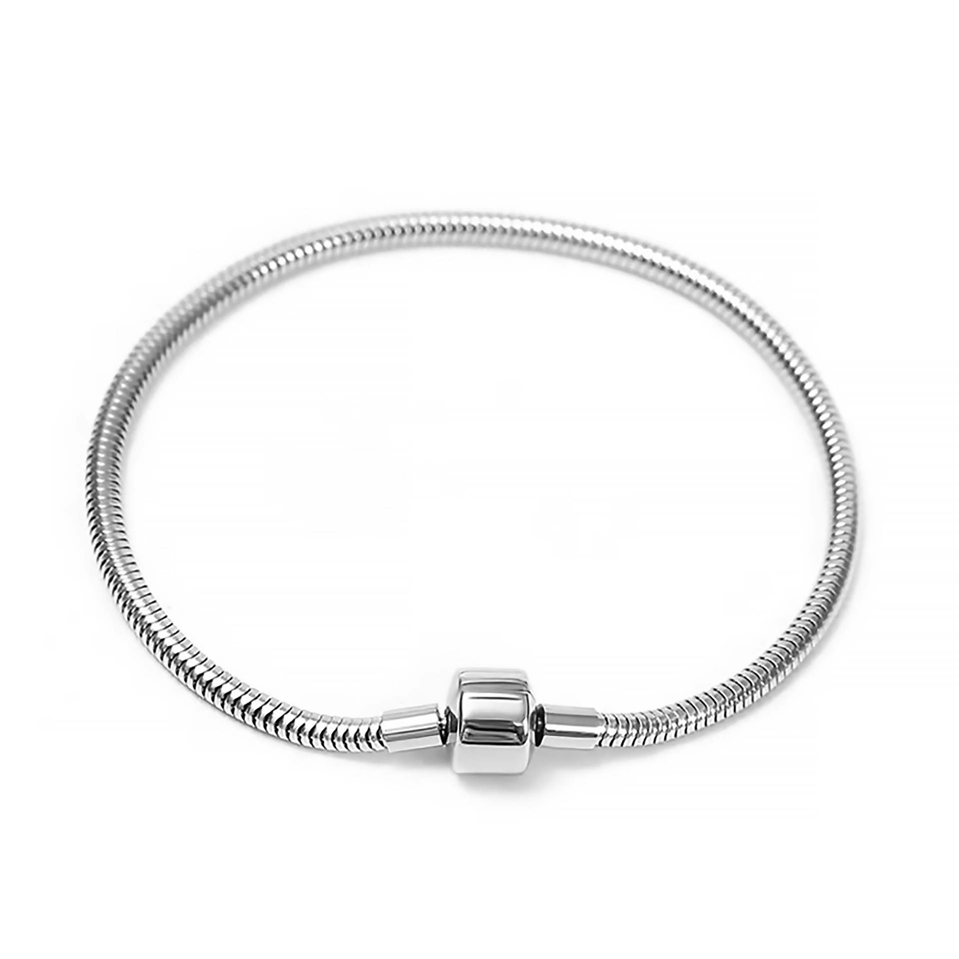 Silber Edelstahl Chirurgischer Stahl 316 Schlangen-Gliederarmband mit Zylinder-Verschluss