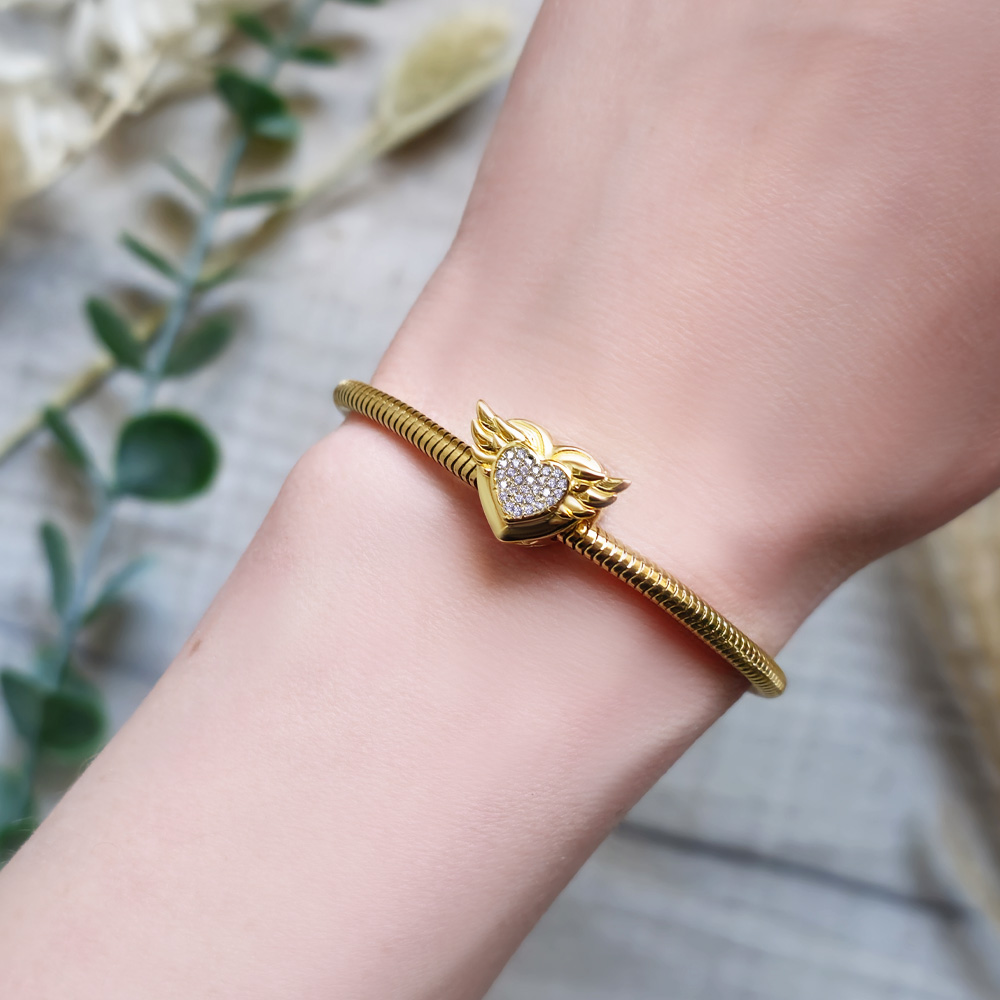 Vergoldet Edelstahl Chirurgischer Stahl 316 Schlangen-Gliederarmband mit Zylinder-Verschluss