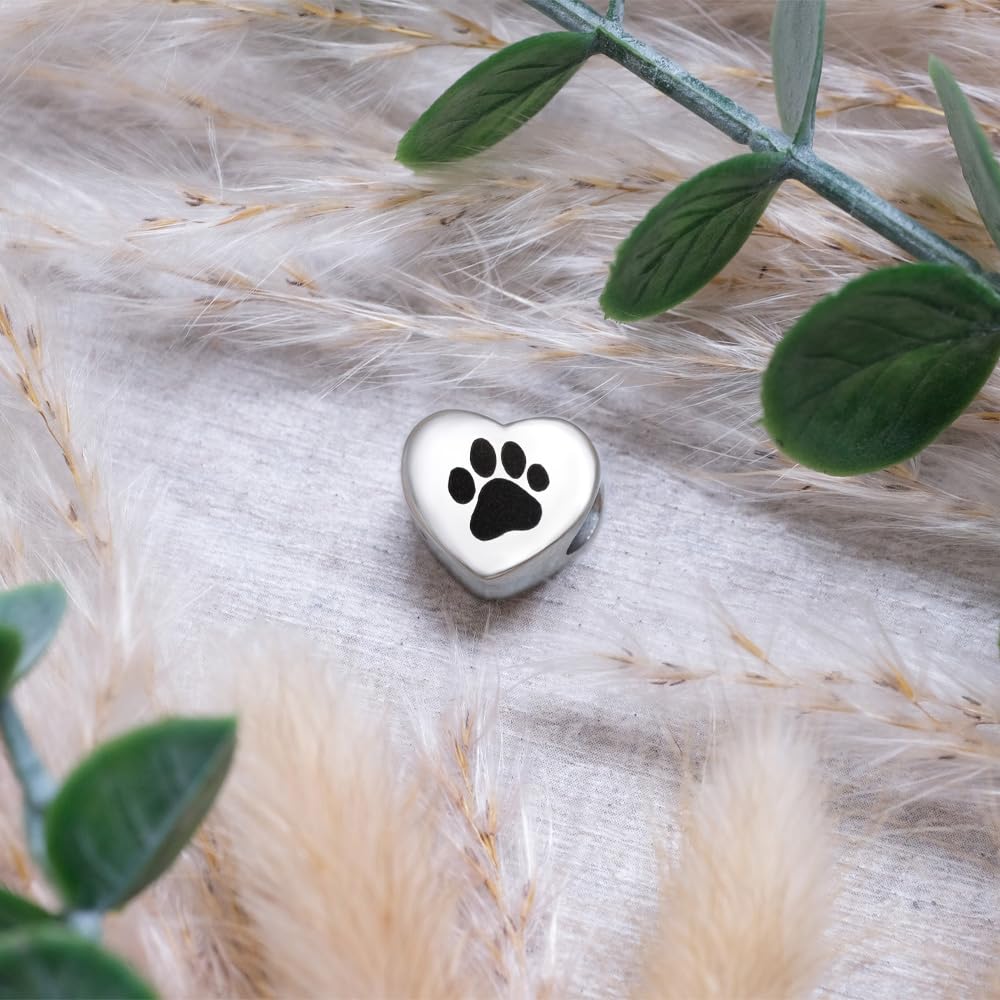 Personalisiert Schmuck Foto Charm Liebes Herz Gravierte Pfote