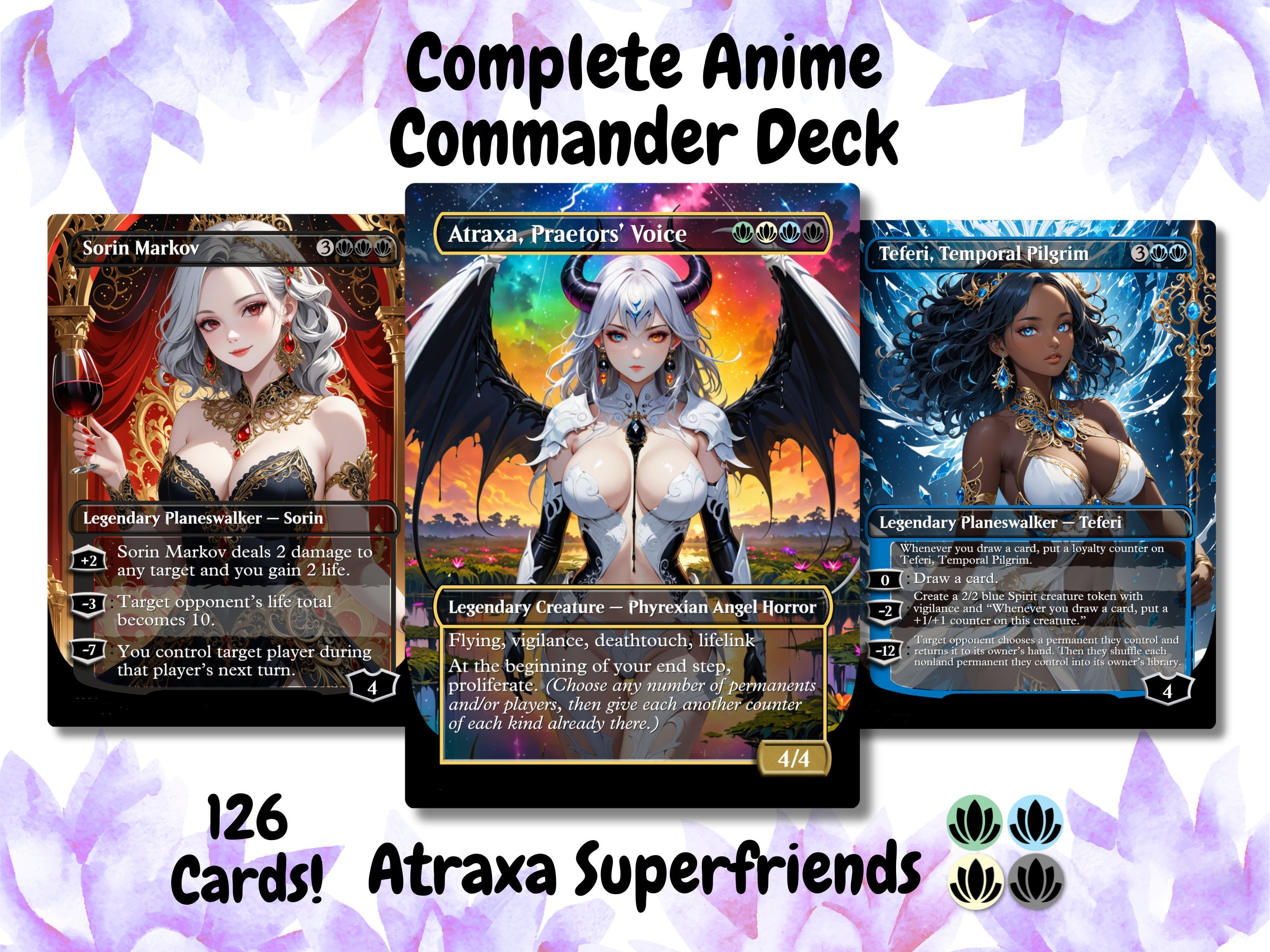 Atraxa Praetors Voice Anime Style Waifu Commander Deck