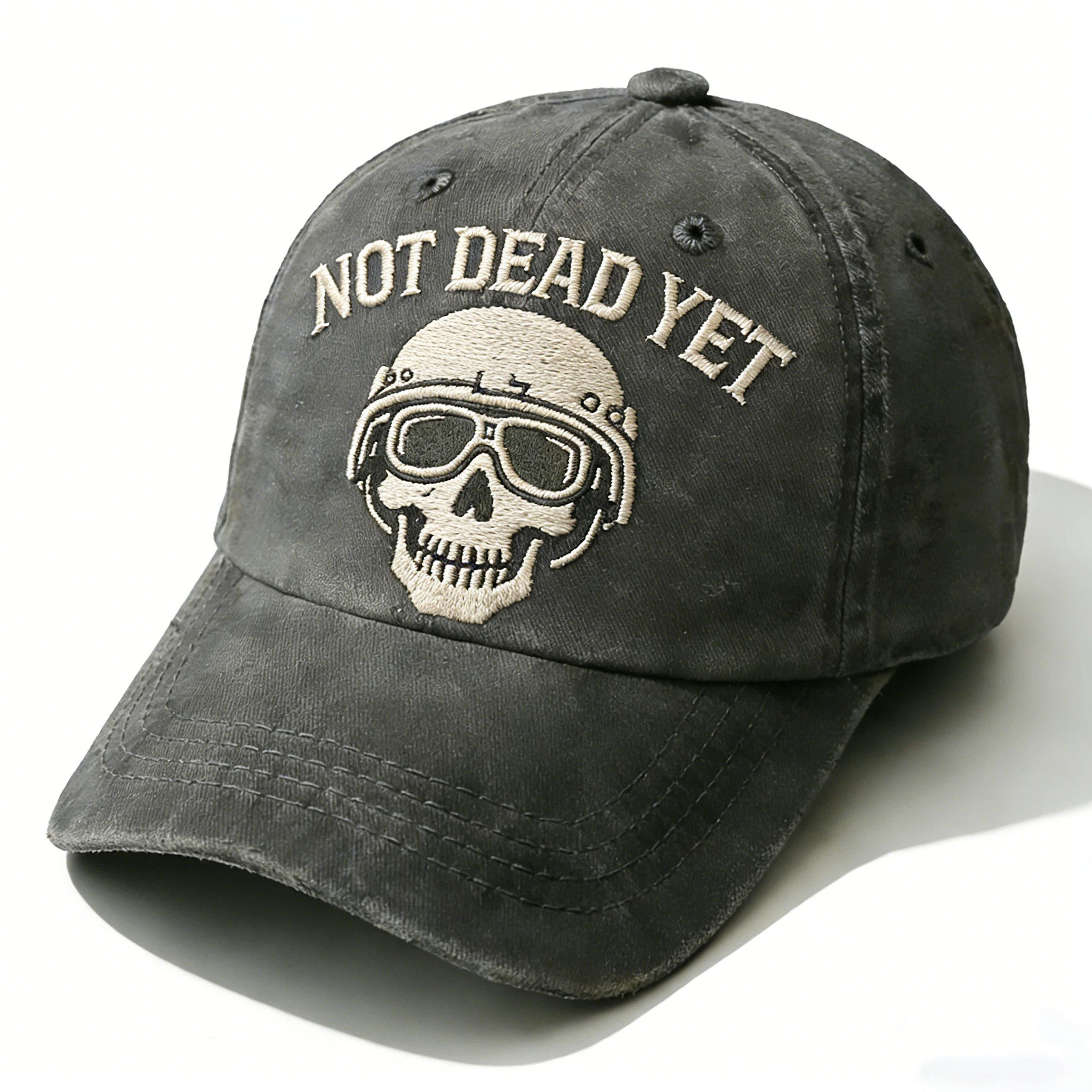 💀 NOT DEAD YET Vintage Skull Cap