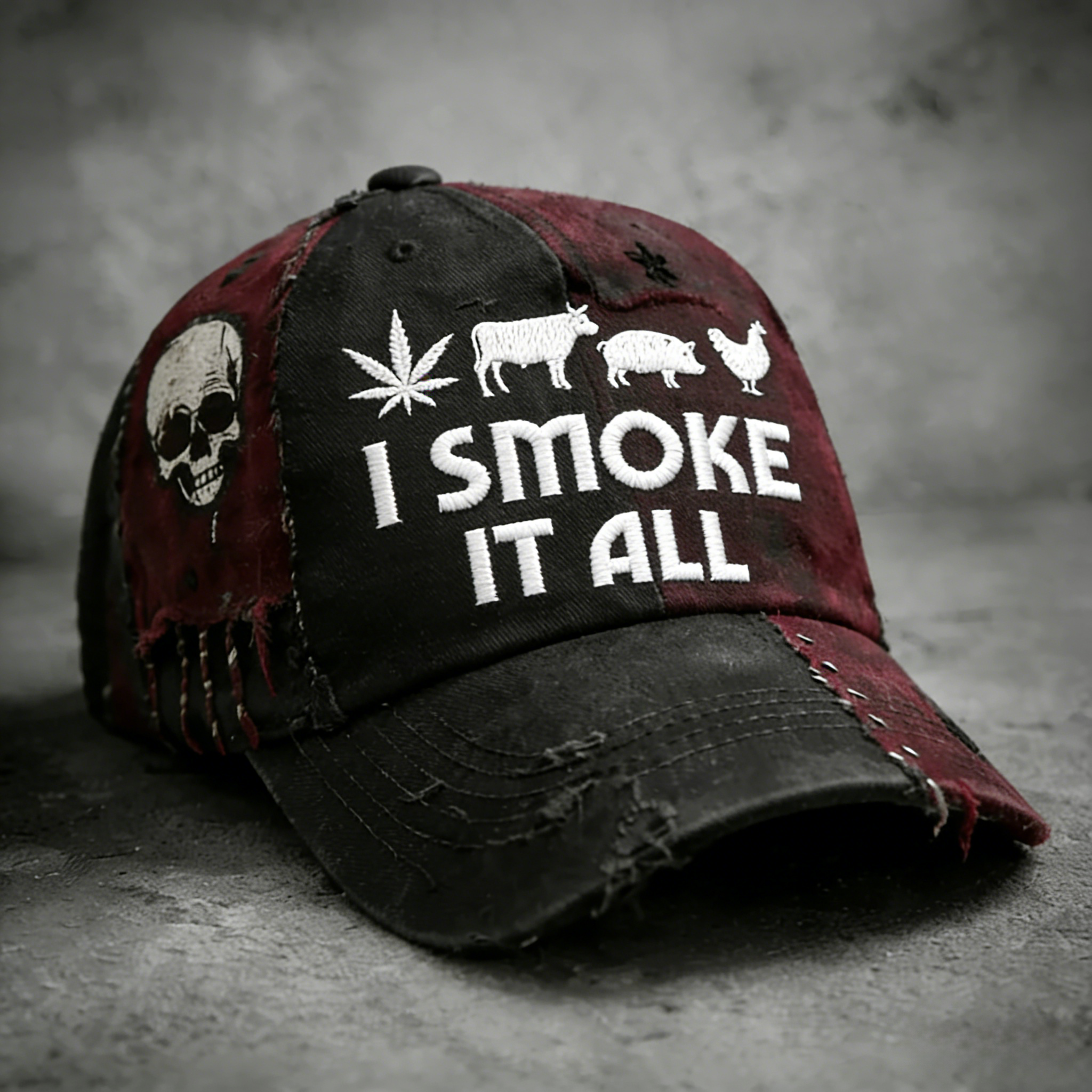 💀🌿I Smoke It All Vintage Baseball Cap 