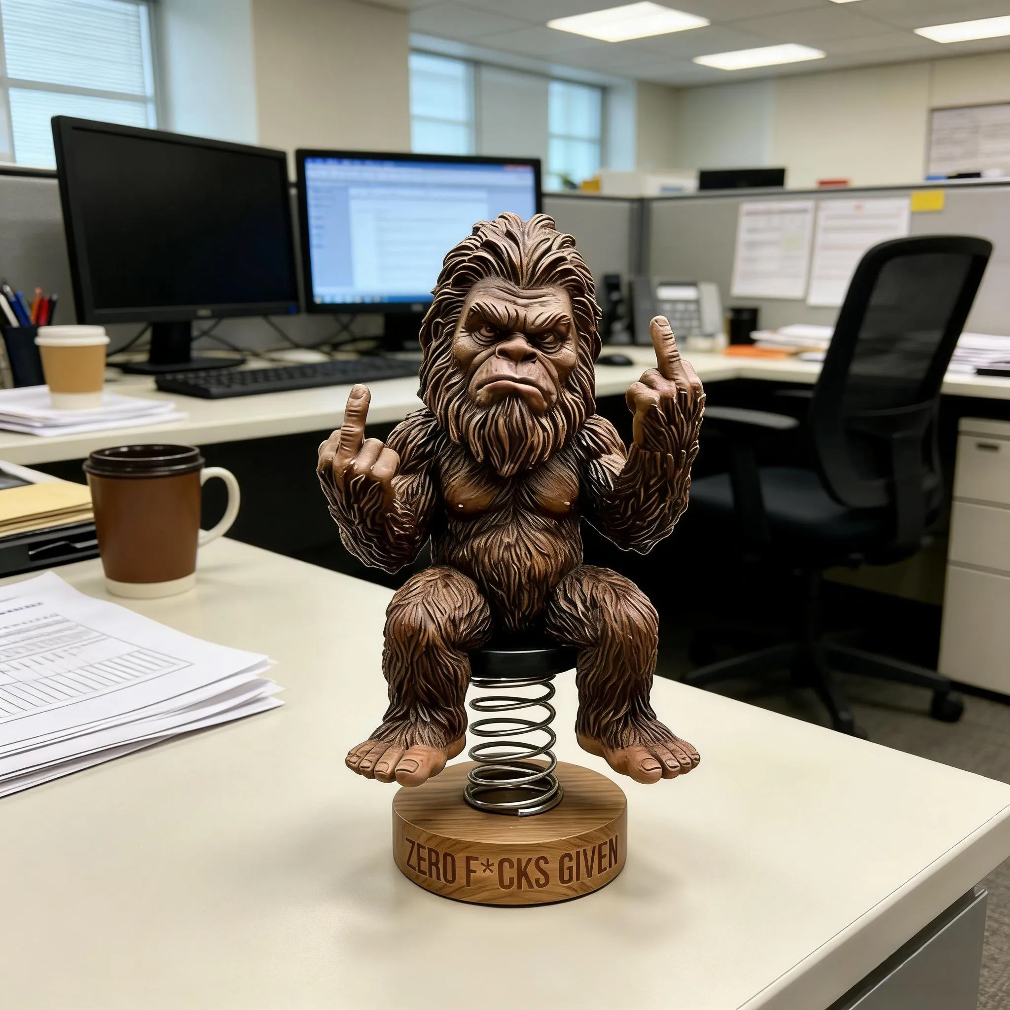🐾😮Bigfoot “Zero F*cks Given” Bobblehead