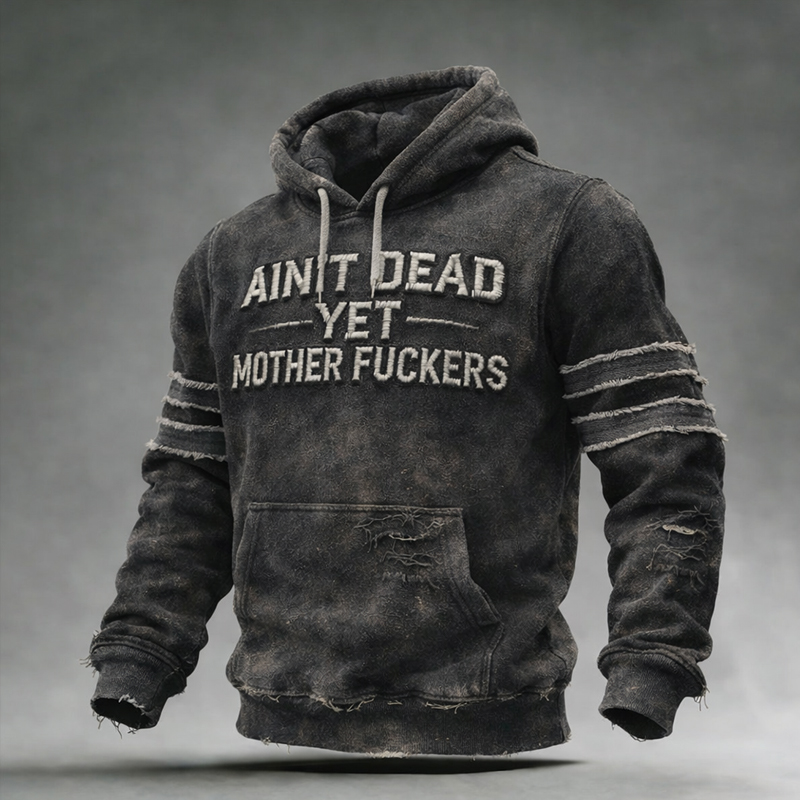 🎉Last Day 49% OFF -Ain't Dead Yet MotherFuckers Retro Veteran Tough Guy Print Hoodie