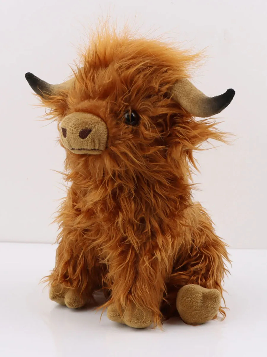Highland Cow Plush Simulation Long-haired Cow Doll