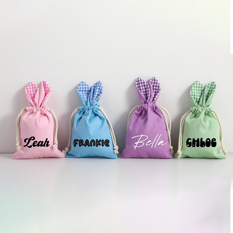 PERSONALIZED GINGHAM BUNNY BAG