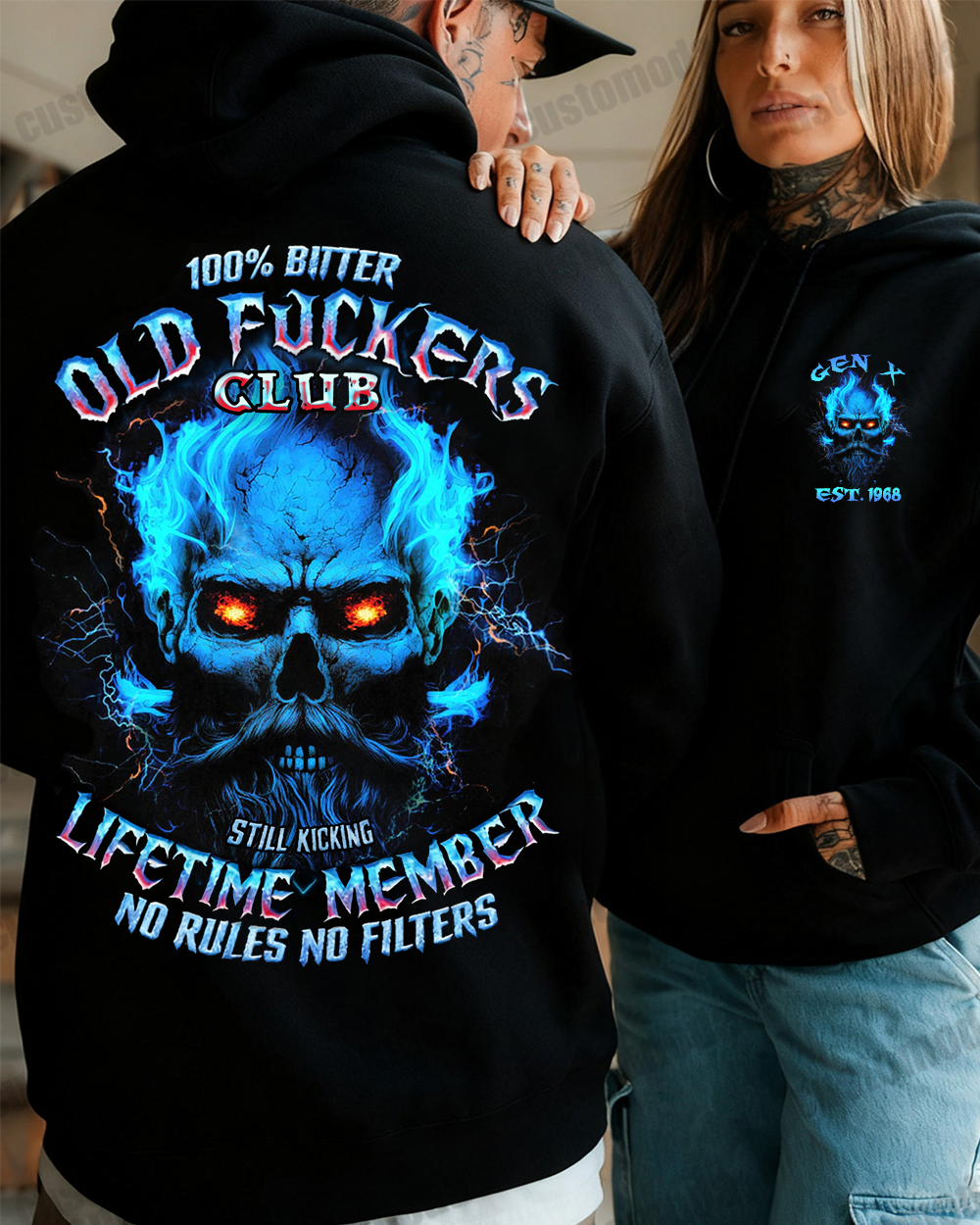 100% Bitter Old Fuckers Club Custom Year Gen X ,Boomer Sweatshirt/T-shirt/Hoodie