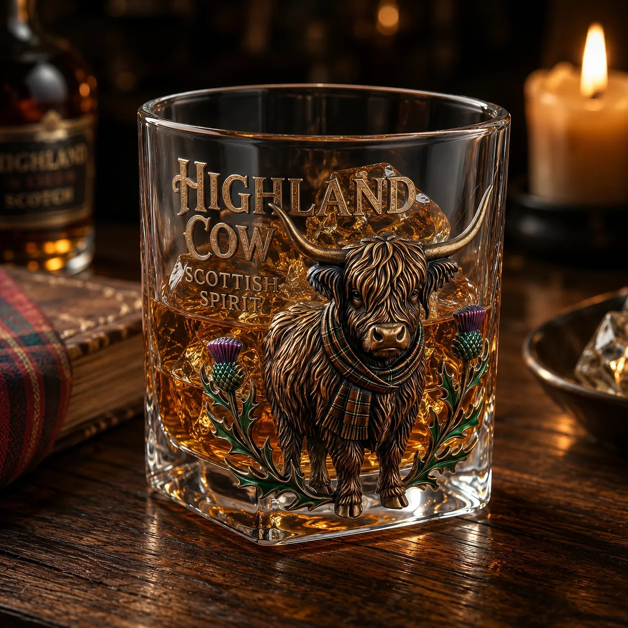 🐂 Highland Cow Whiskey Glass
