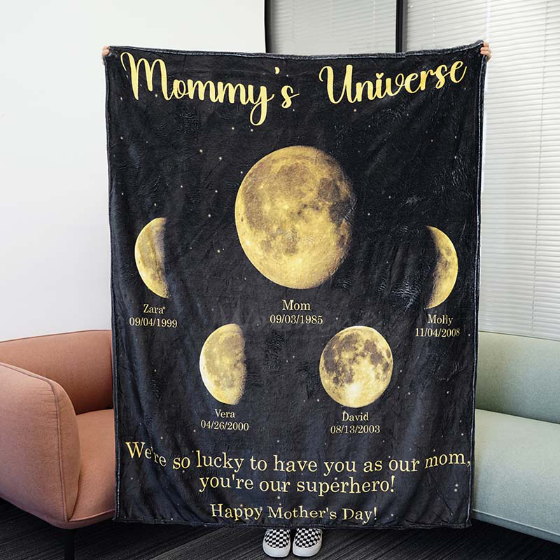 Custom Surrounding Moon Blanket - Mom's Universe