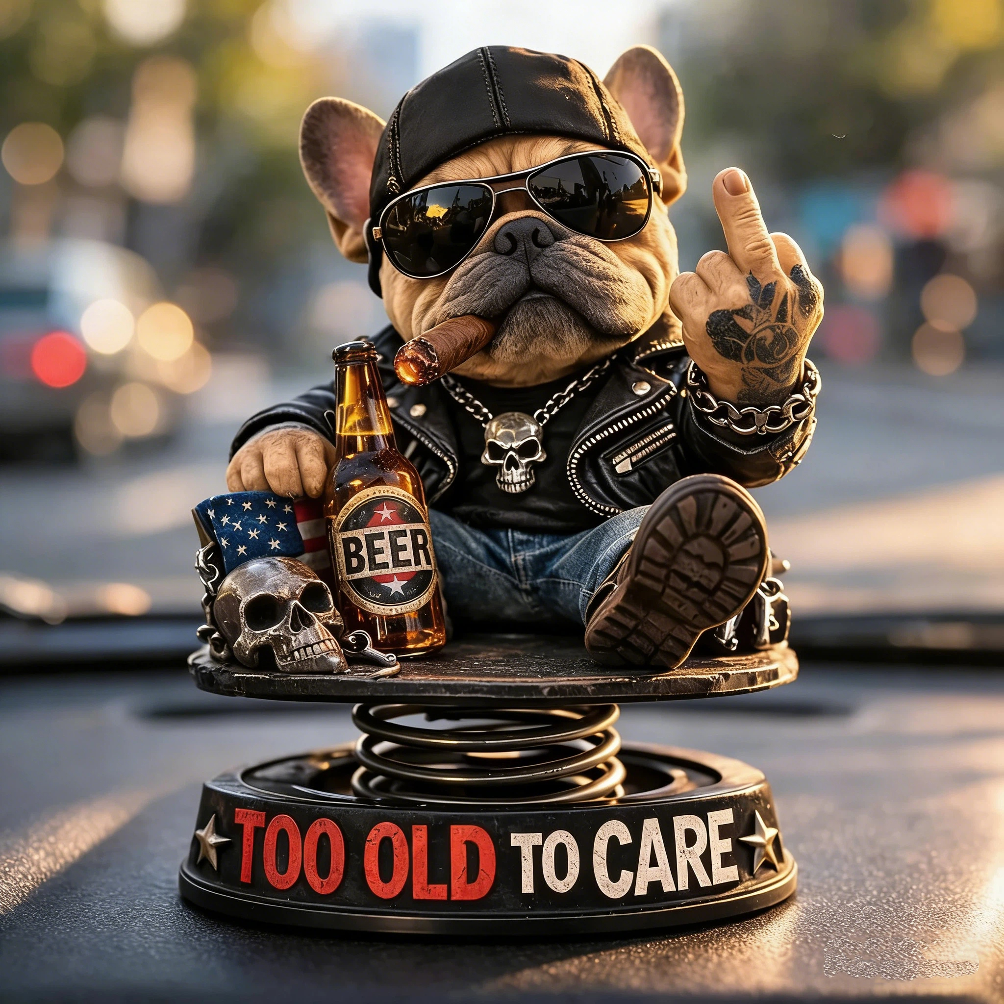 ⏰Last 4 hours Sale: Save 49%-Too Old To Care Dashhoard Bobblehead