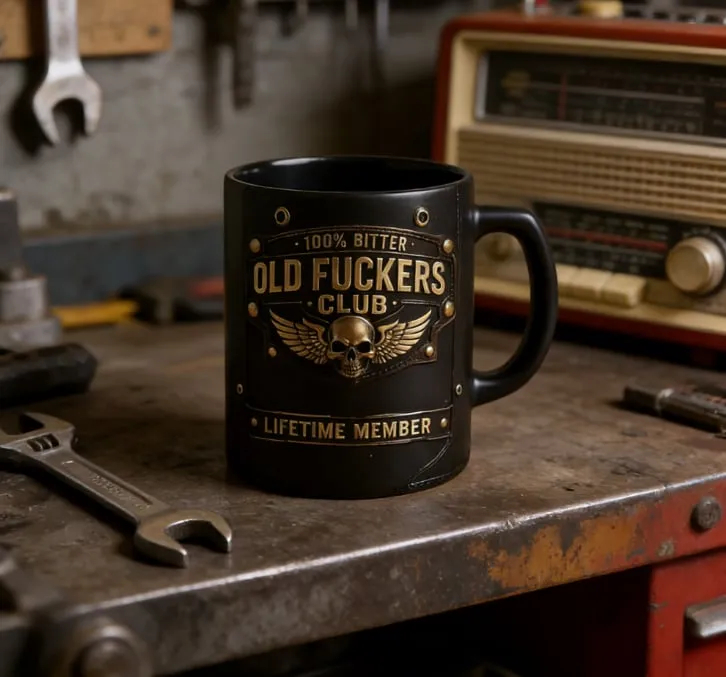 ☕ OLD FUCKERS CLUB Mug - 100% Bitter, Always Real. Lifetime Member. 😎💀