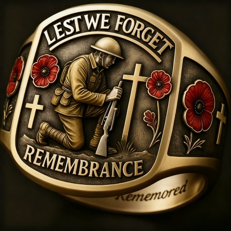 🌹Fallen Heroes Remembrance Ring ✝️ In Memory of the Brave