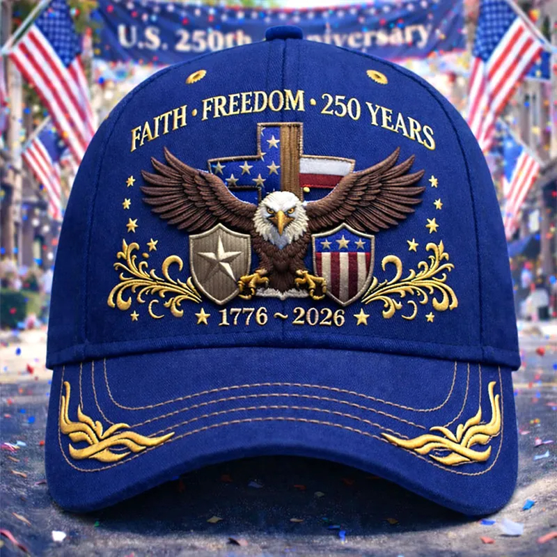 🎉Eagle & Liberty & Cross United States 250th Anniversary Commemorative Hat