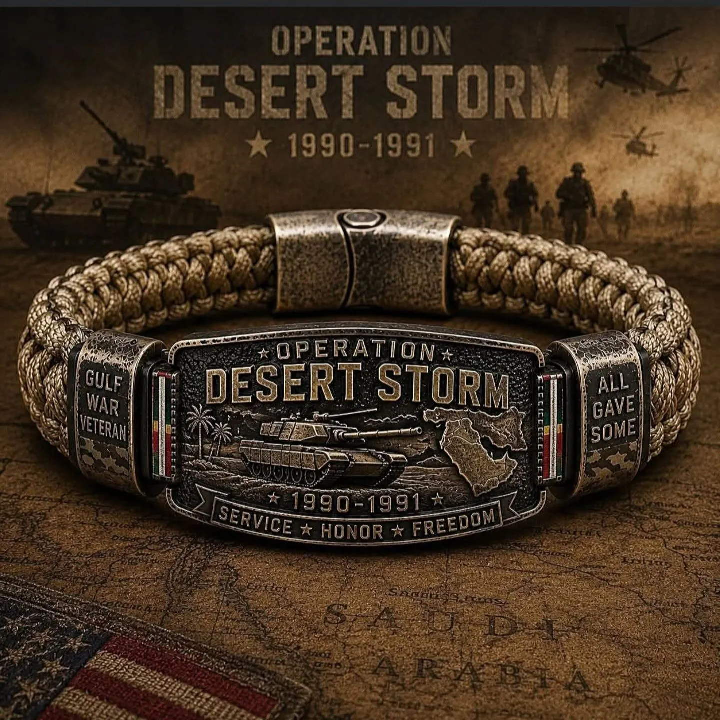 🎉Operation Desert Storm Veteran Paracord Bracelet