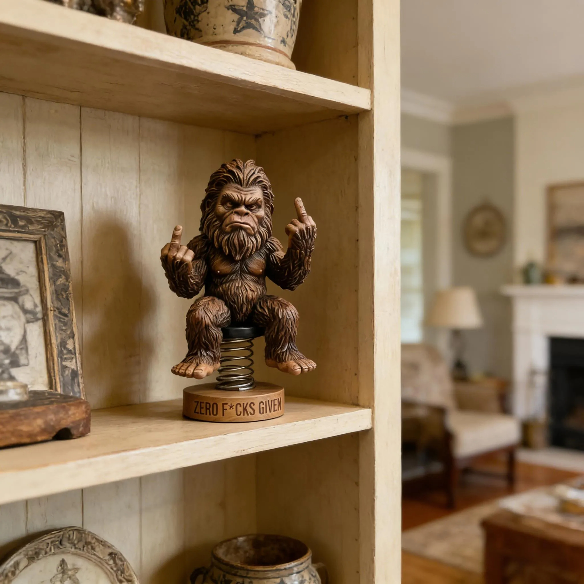 🐾😮Bigfoot “Zero F*cks Given” Bobblehead