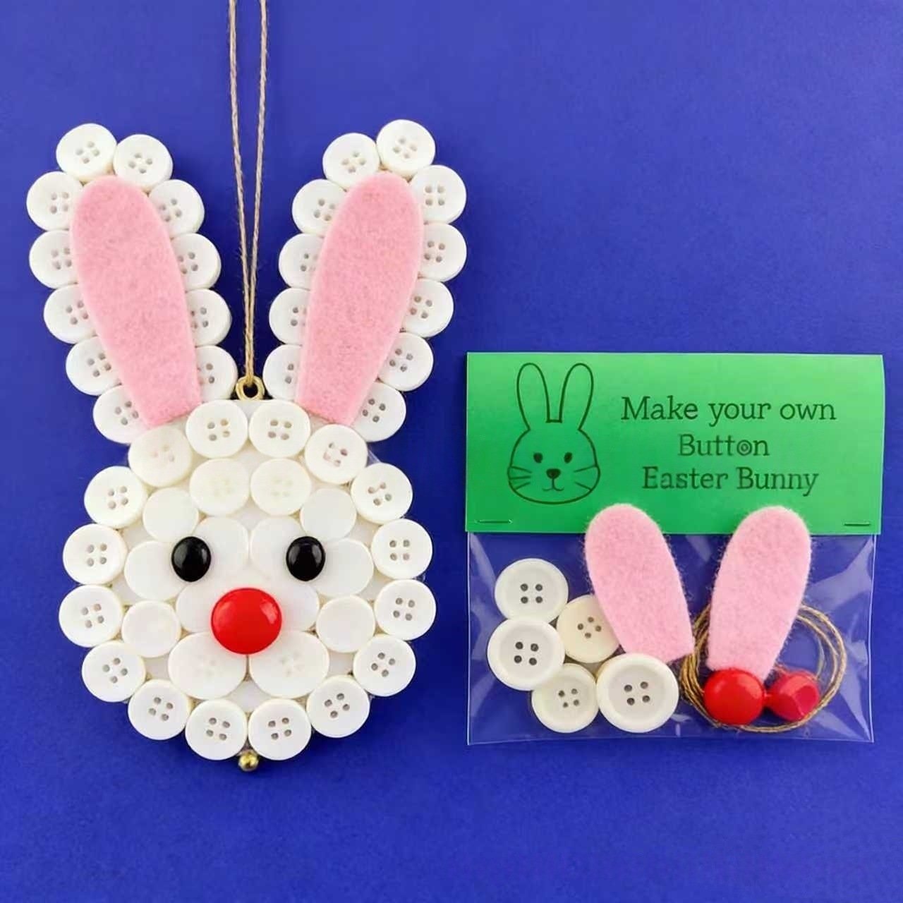 🐰🎨 DIY Easter Button Pendants – Fun, Easy & Perfect for All Ages! 🥕🌸