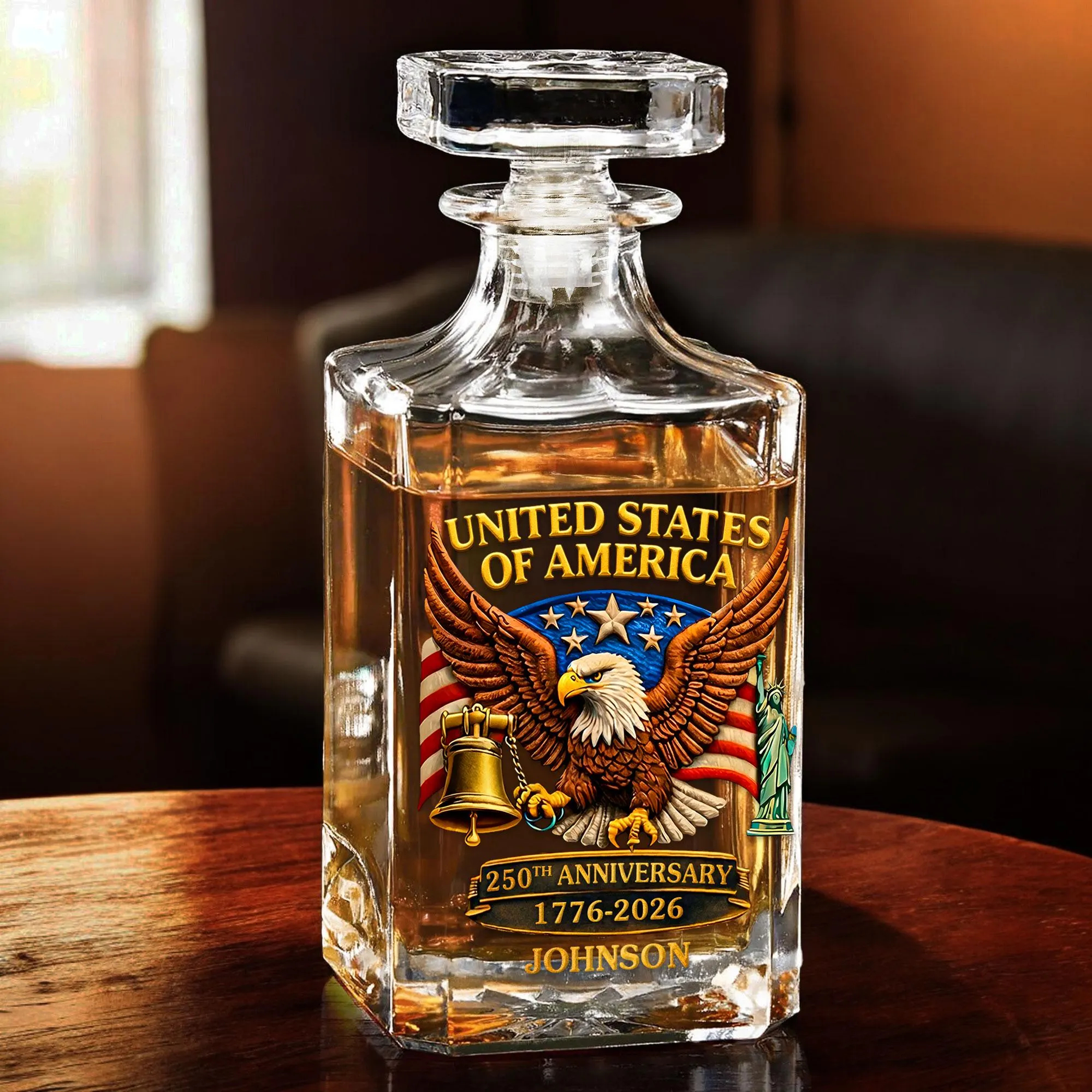 Custom USA 250th Anniversary Whiskey Glass