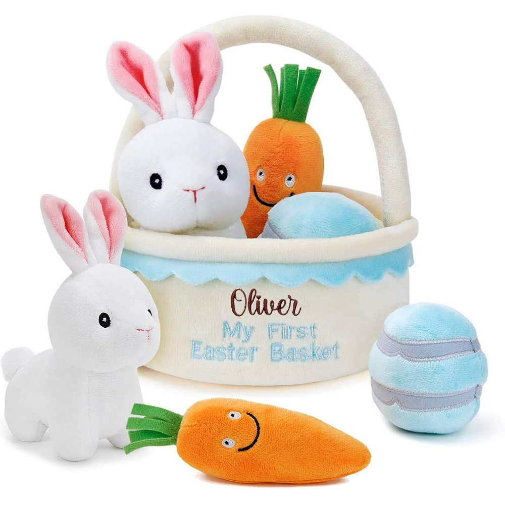 Personalized Name Easter Bunny Carrot Toy Set