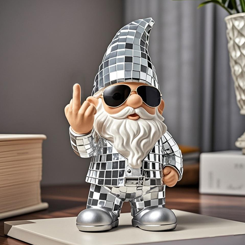 Disco Middle Finger Gnome