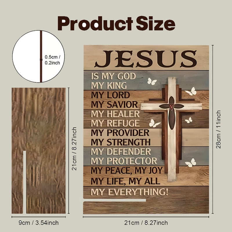 Jesus Is My God King Everything – Vintage Tin Sign 8x12 Inch Religious Metal Wall Art