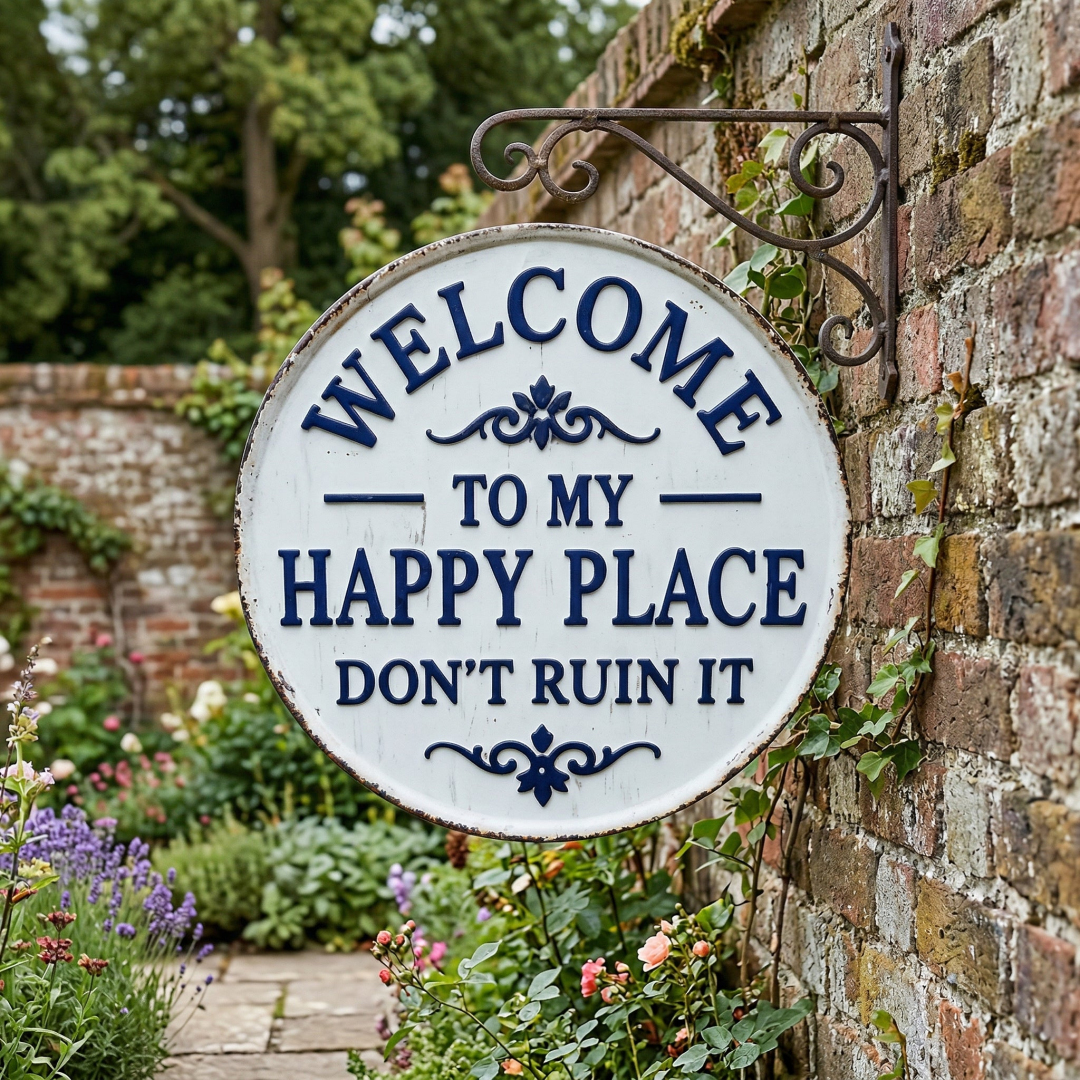 ⚡Last Day 49% OFF-Welcome to My Happy Place Metal Wall Sign