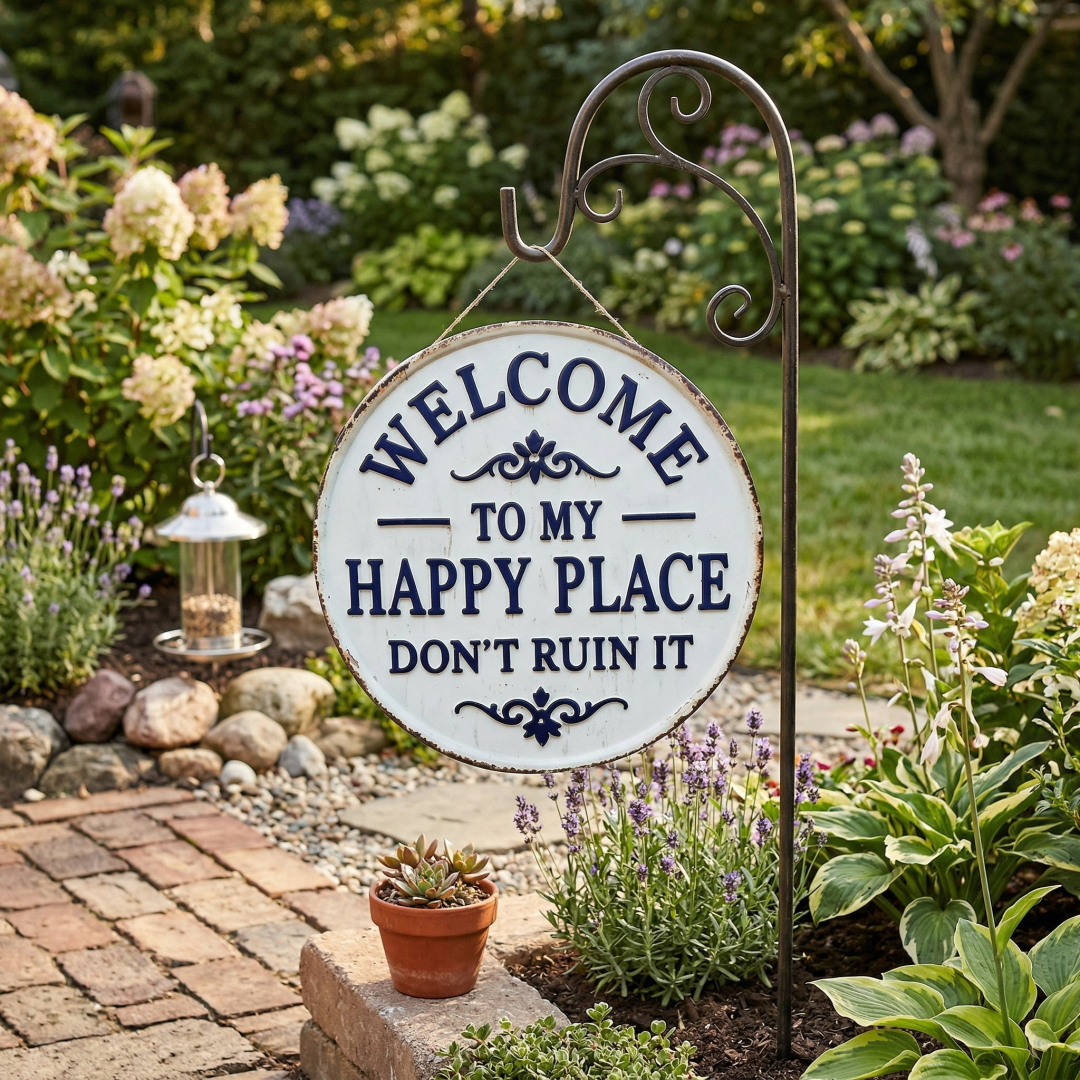 ⚡Last Day 49% OFF-Welcome to My Happy Place Metal Wall Sign