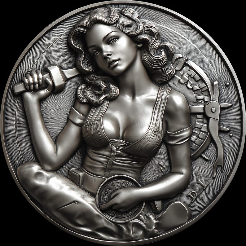 💋 U-Pinup Girl Mechanic Coin