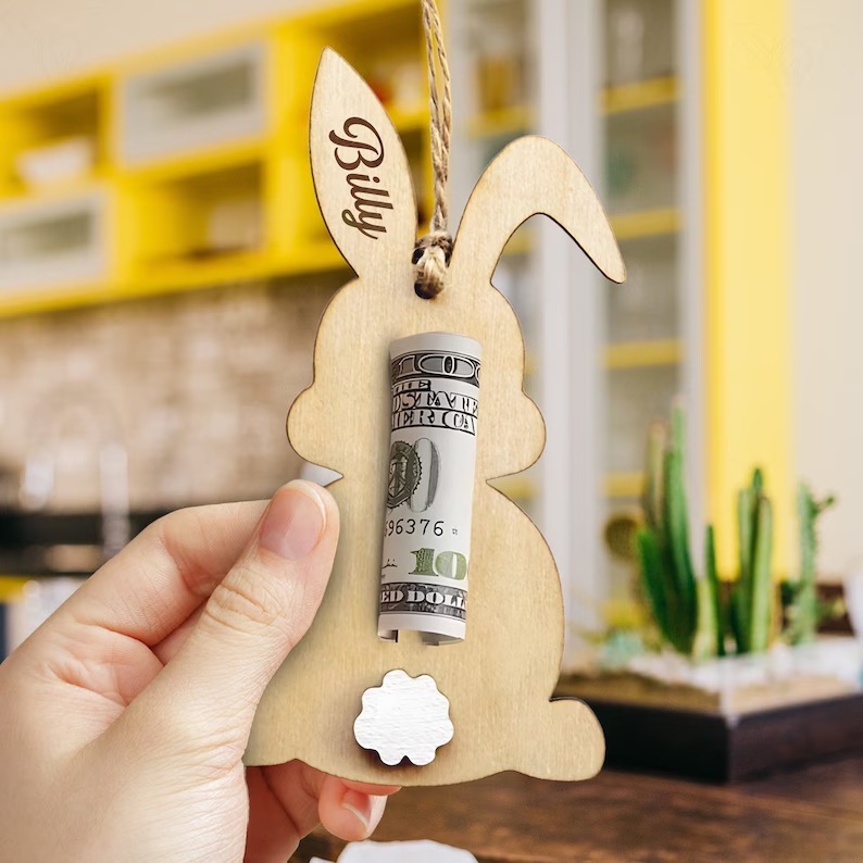 Personalized Easter Bunny Carrot Money Holder