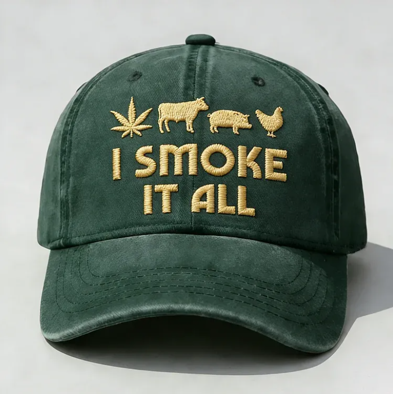 💀🌿I Smoke It All Vintage Baseball Cap 