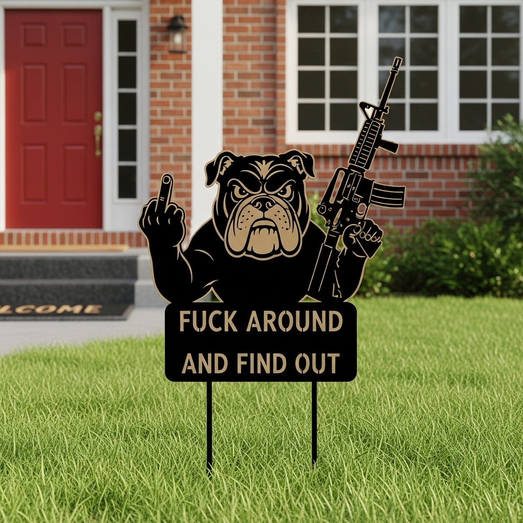 Funny Middle Finger Iron Dog Sentry - The Ultimate Guard Dog With Attitude! 🐾🖕