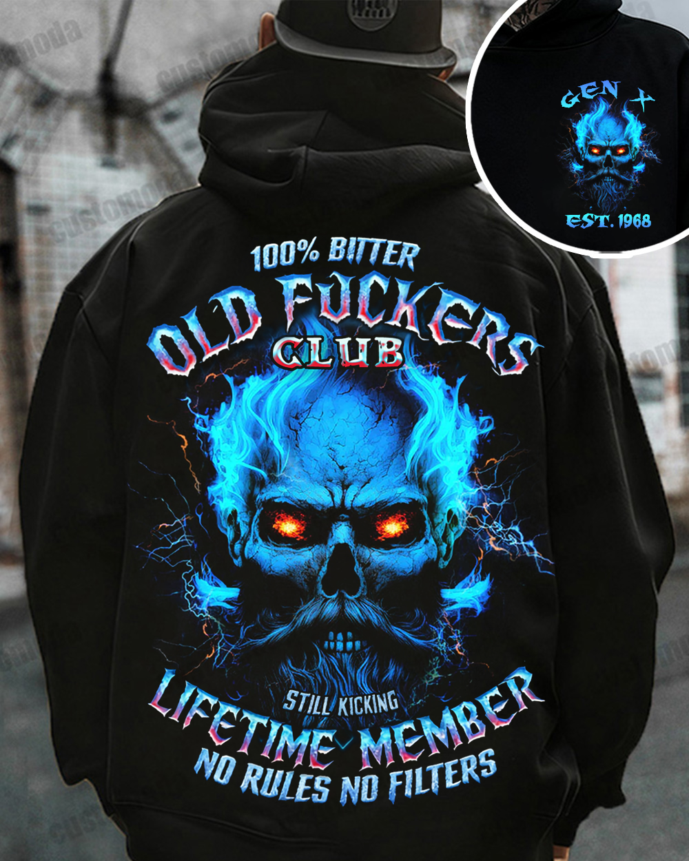 100% Bitter Old Fuckers Club Custom Year Gen X ,Boomer Sweatshirt/T-shirt/Hoodie