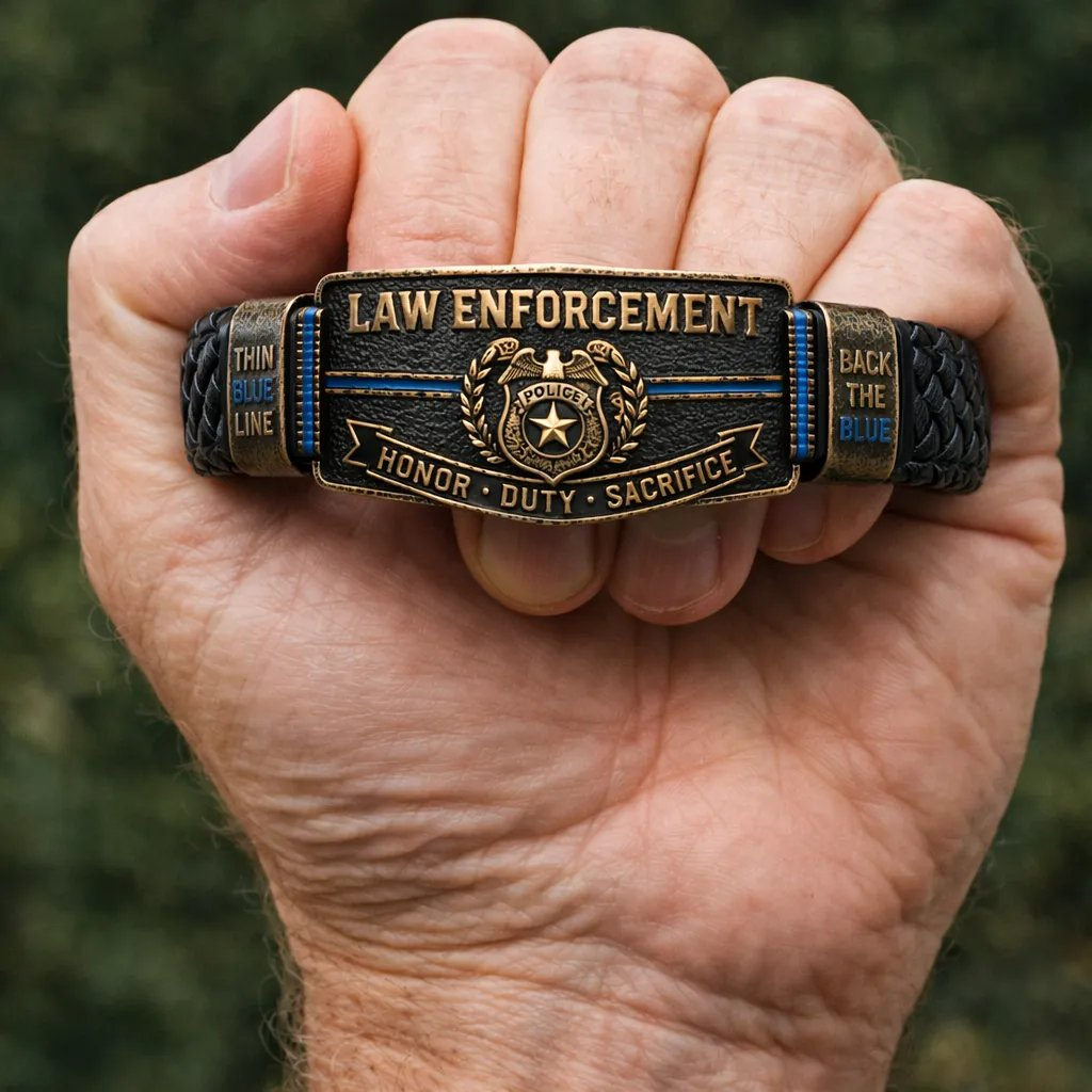 🎁 The Ultimate Father’s Day Tribute: Heavy-Duty Police Brotherhood Bracelet — Wear Your Honor Proudly