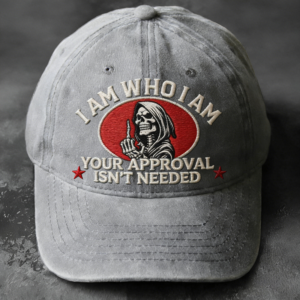 Skull Middle Finger Fuck Cap-I Am Who I Am