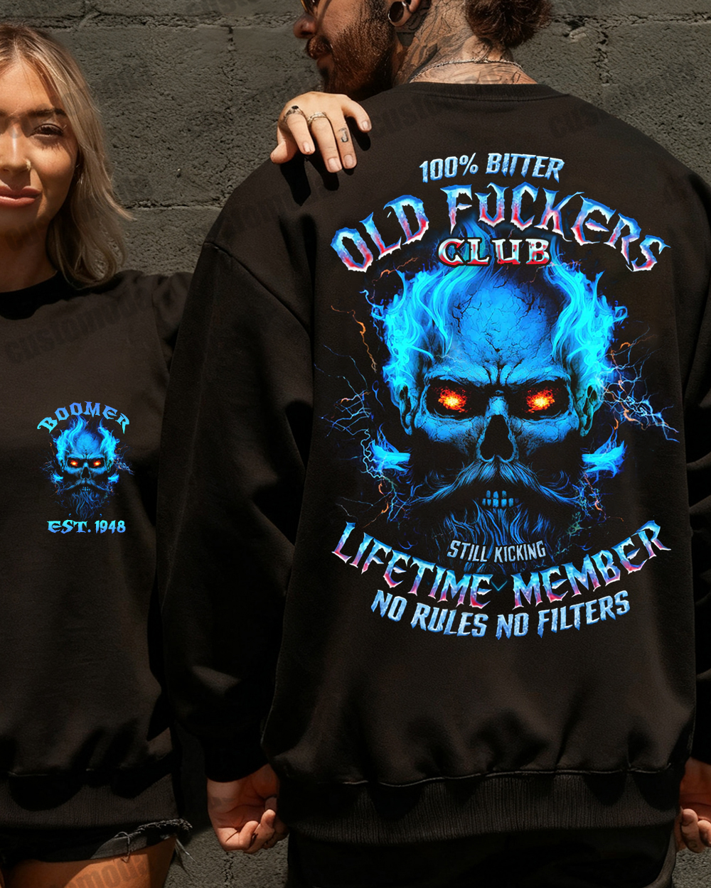 100% Bitter Old Fuckers Club Custom Year Gen X ,Boomer Sweatshirt/T-shirt/Hoodie