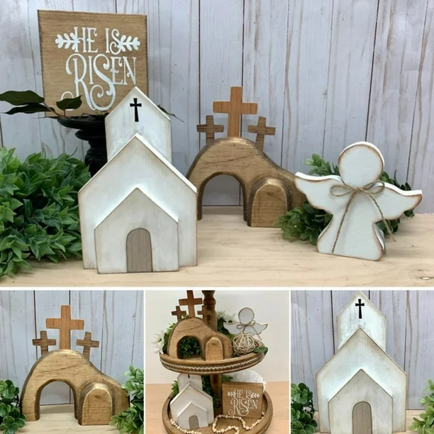 Easter Christ's Church Wooden Decoration