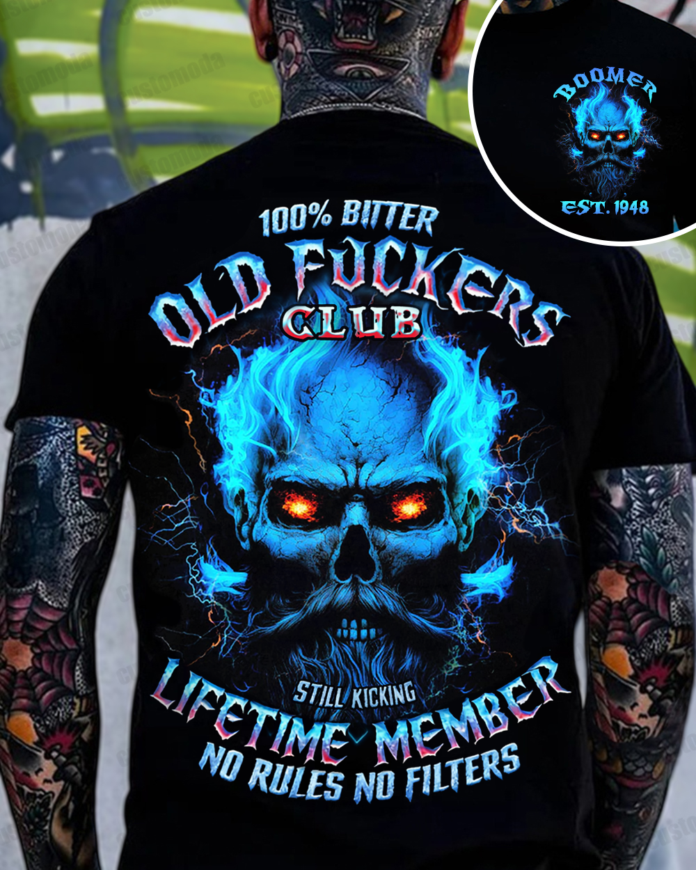 100% Bitter Old Fuckers Club Custom Year Gen X ,Boomer Sweatshirt/T-shirt/Hoodie