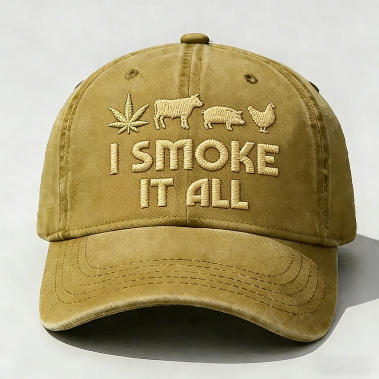 💀🌿I Smoke It All Vintage Baseball Cap 