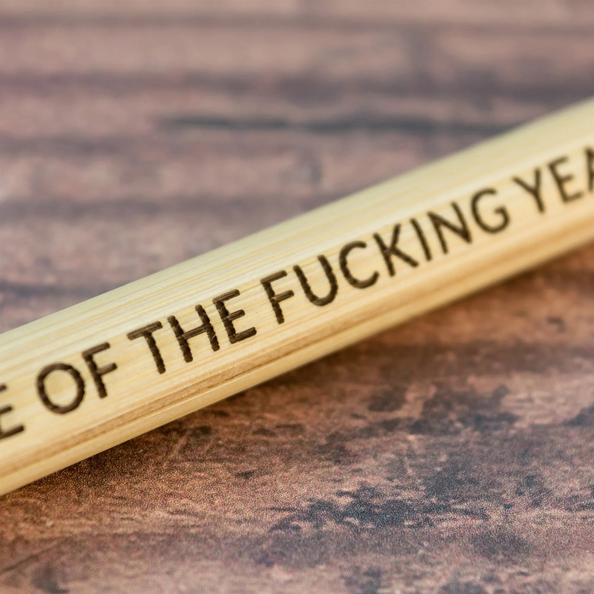 Engraved Bamboo Ballpoint Pen Laser Engraved Adult, Joke, Rude Phrase