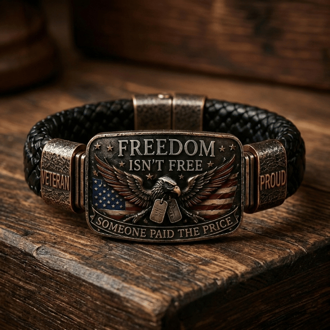 🏆Flash Sale⚡ 5K+ SOLD! us FREEDOM ISN’T FREE – Veteran Tribute Bracelet