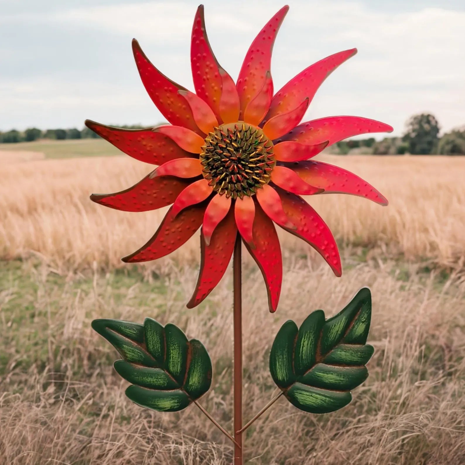 Sunflower Windmill | Kinetic Windmill | Kinetic Sculpture | Rural Garden Wind Spinner | Sunflower Garden Decoration