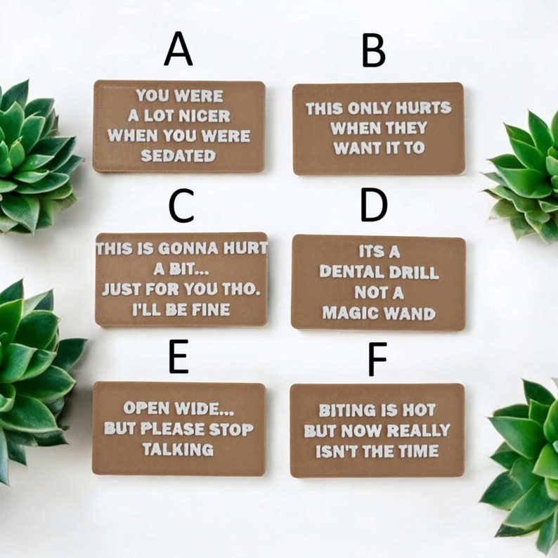 Mean Molar Sarcastic Tooth Figurine Gift For Dentist Funny Office Sign Decor/ Present for Hygienist, Customizable, Unique Sign. image 7