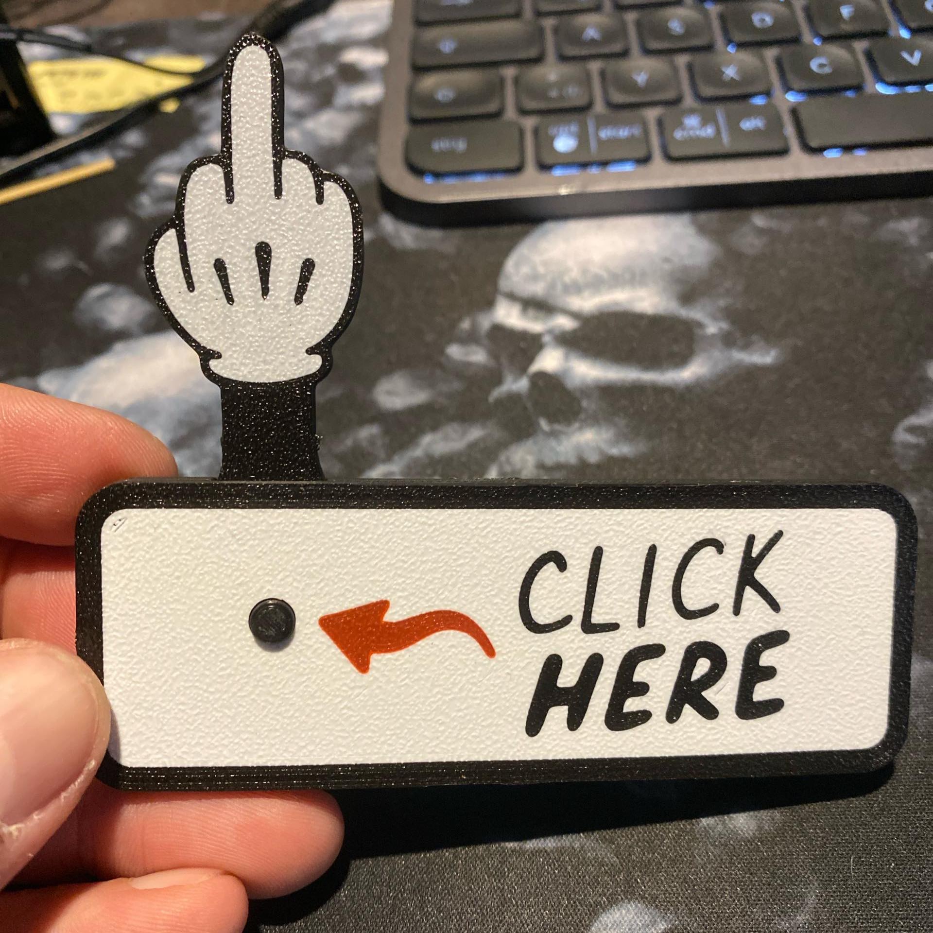 The Click Here Surprise Button - Hilarious Prank Toy