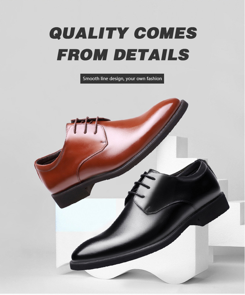 Large size men's leather shoes
