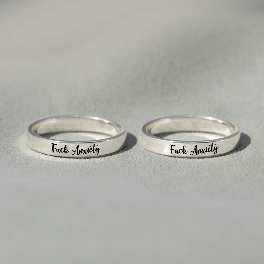 S925 Fuck Anxiety Circle Ring