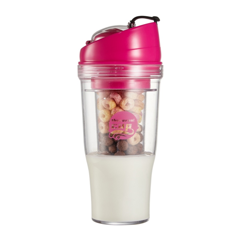 Portable Plastic Cereal Cups for Breakfast On the Go, To Go Cereal and Milk Container for your favorite Breakfast Cereals, No Spoon or Bowl Required
