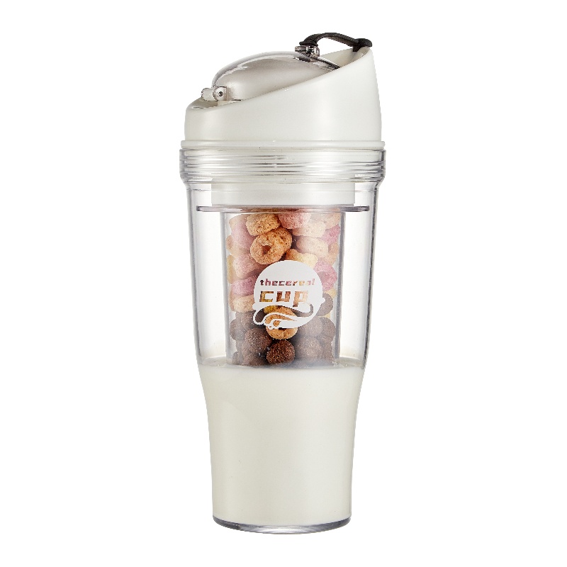 Portable Plastic Cereal Cups for Breakfast On the Go, To Go Cereal and Milk Container for your favorite Breakfast Cereals, No Spoon or Bowl Required