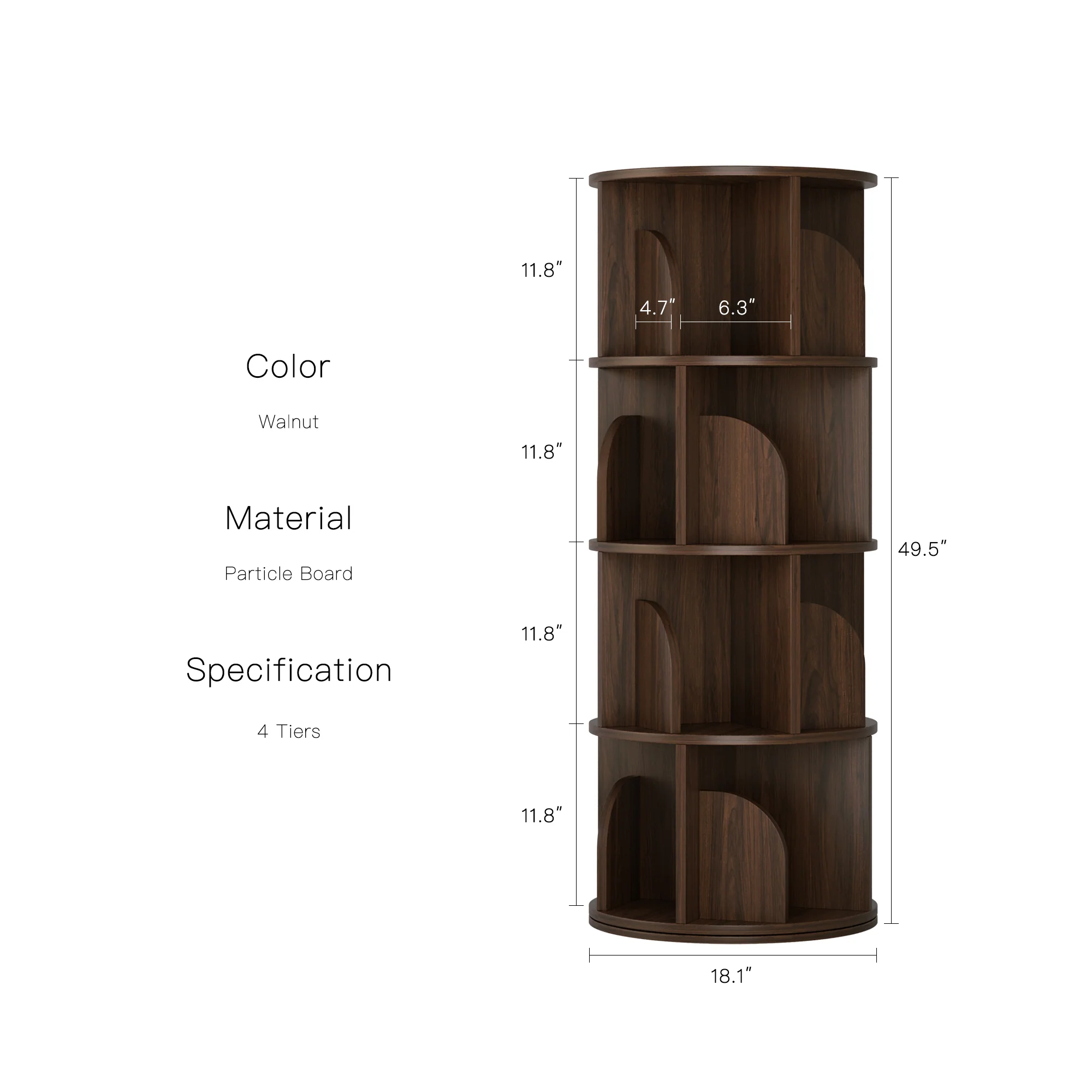   Rotating Bookshelf 360 Degree Storage Rack