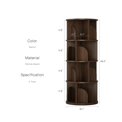   Rotating Bookshelf 360 Degree Storage Rack