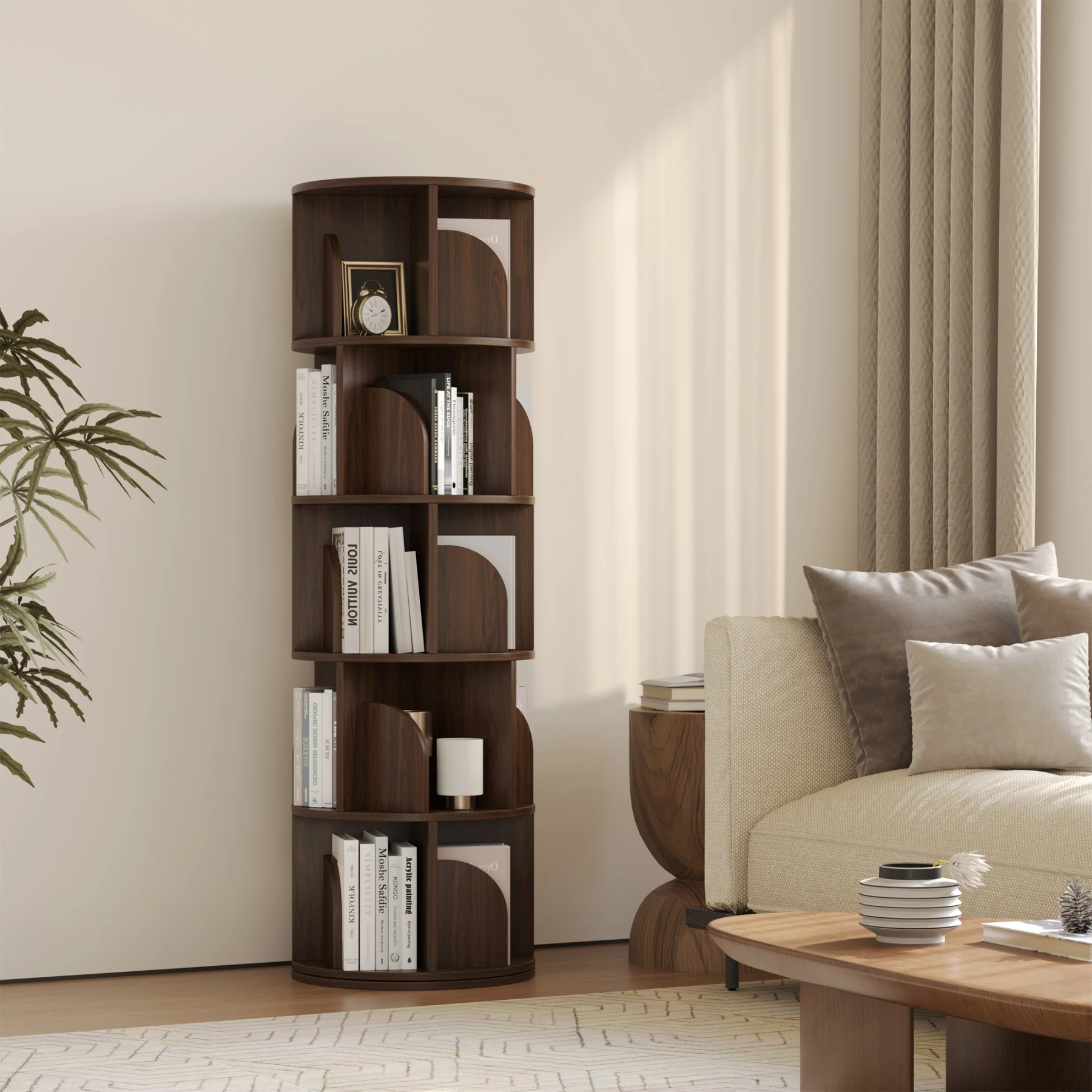   Rotating Bookshelf 360 Degree Storage Rack