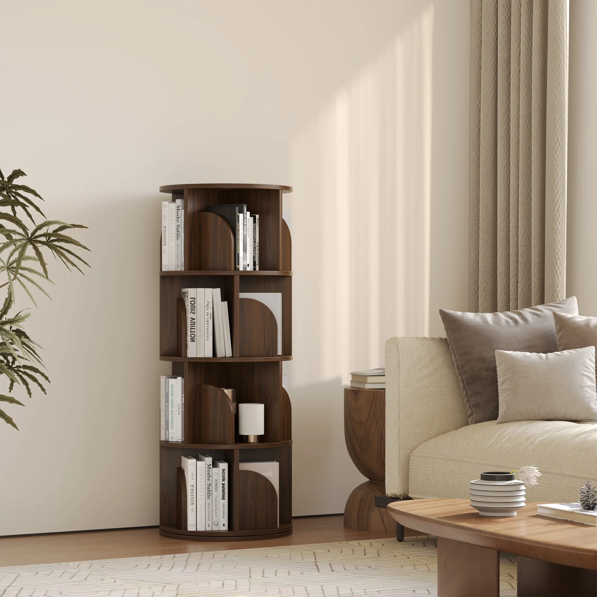   Rotating Bookshelf 360 Degree Storage Rack